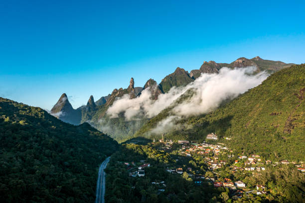 Beautiful Mountain town. Beautiful Mountain town. Teresopolis city, Rio de Janeiro state, Brazil. alpine climate photos stock pictures, royalty-free photos & images