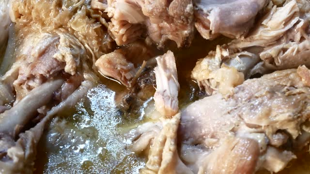 Home Cooked Stewed Chicken in Plate 4K Video