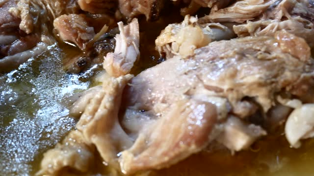 Home Cooked Stewed Chicken in Plate 4K Video