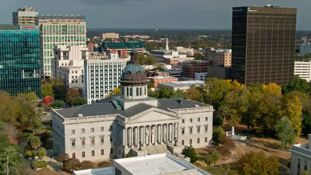 Photo of Aerial Shot of South Carolina State House and Downtown Towers in Columbia