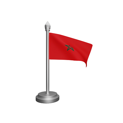 3d rendering of morocco flag concept morocco national day