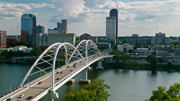 istock Broadway Bridge and Little Rock Skyline - Aerial 1363691197