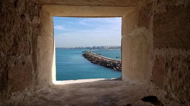 Citadel Fort of Qaitbay in Alexandria Egypt stock photo