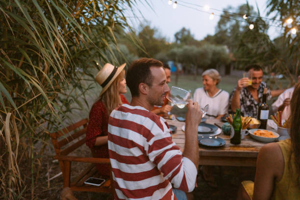 istock Summer dinner party with my friends 1363697653