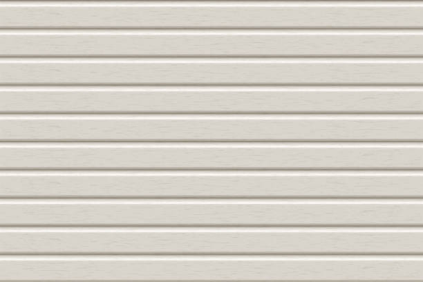 White plastic, metal or wooden seamless siding texture Seamless siding texture. White plastic, metal or wooden pattern of building cladding. Abstract vector pattern with texture. Horizontal wall decor for warehouse facade. Vinyl floor backhround roof cladding stock illustrations