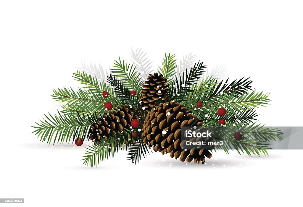 Pine Cone Weihnachtsdekoration - Lizenzfrei Weihnachten Vektorgrafik