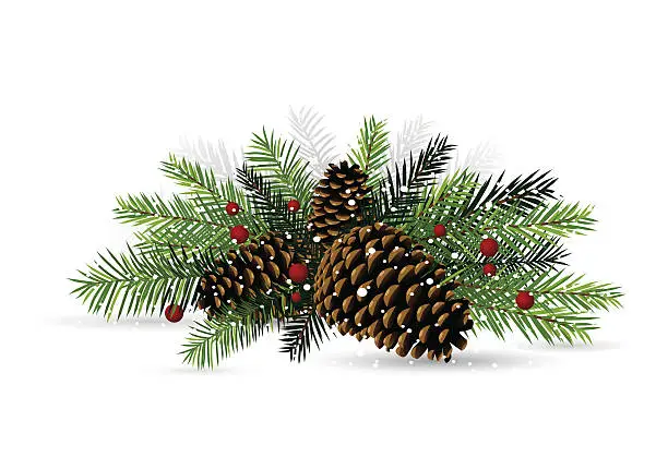 Vector illustration of Pine Cone Christmas Decoration