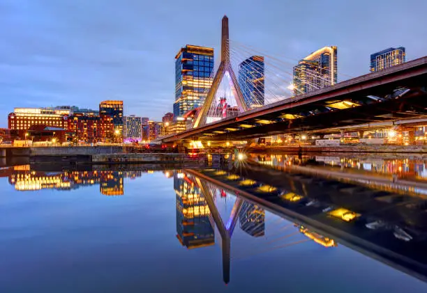 The Leonard P. Zakim Bunker Hill Memorial Bridge is a cable-stayed bridge completed in 2003 across the Charles River in Boston, Massachusetts.