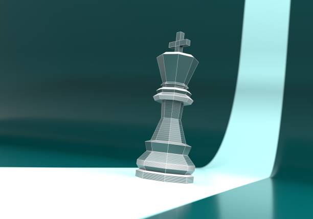 istock Piece of chess. The king low poly model 1363710995
