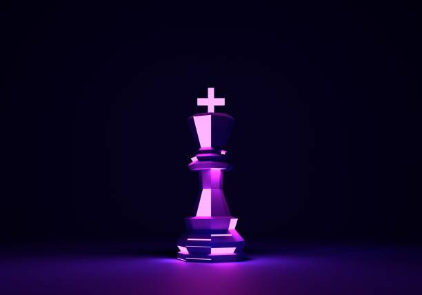 istock Piece of chess. The king low poly model. 3D Render 1363711026