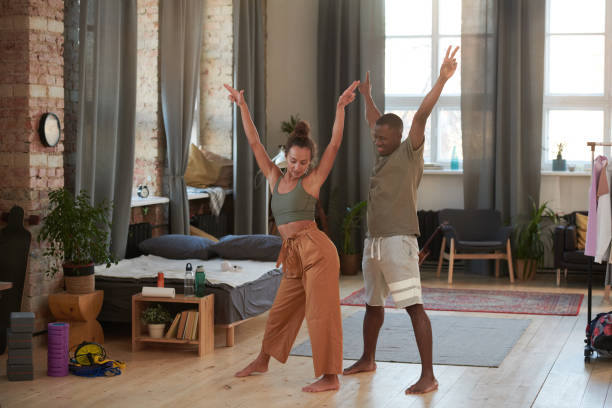 istock Joyful Couple Dancing At Home 1363712617