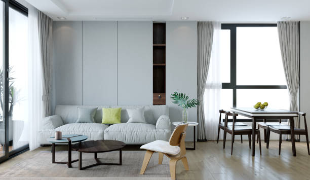 istock Modern interior of living room.3D illustration 1363718651