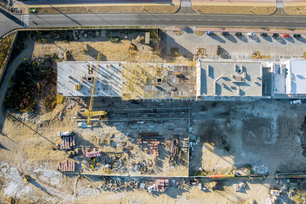istock Building under construction building a concrete multi-story modern residential apartment complex 1363719888