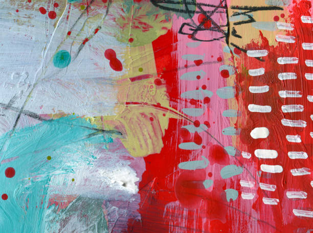 istock Detail of modern abstract mixed media art 1363720653
