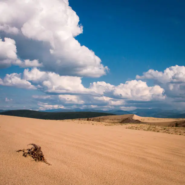 The landscape with Chara desert sands coloredKodar Russia