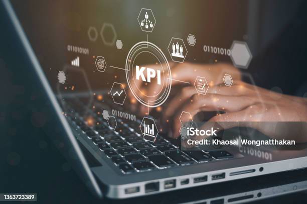 Businessmen Using A Computer To Kpi Banner Web Icon For Business Measurement Optimization Strategy Evaluation And Check List Stock Photo - Download Image Now