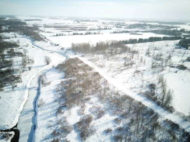 istock Winter drone photography in Ontario Canada after a snow fall 1363727036