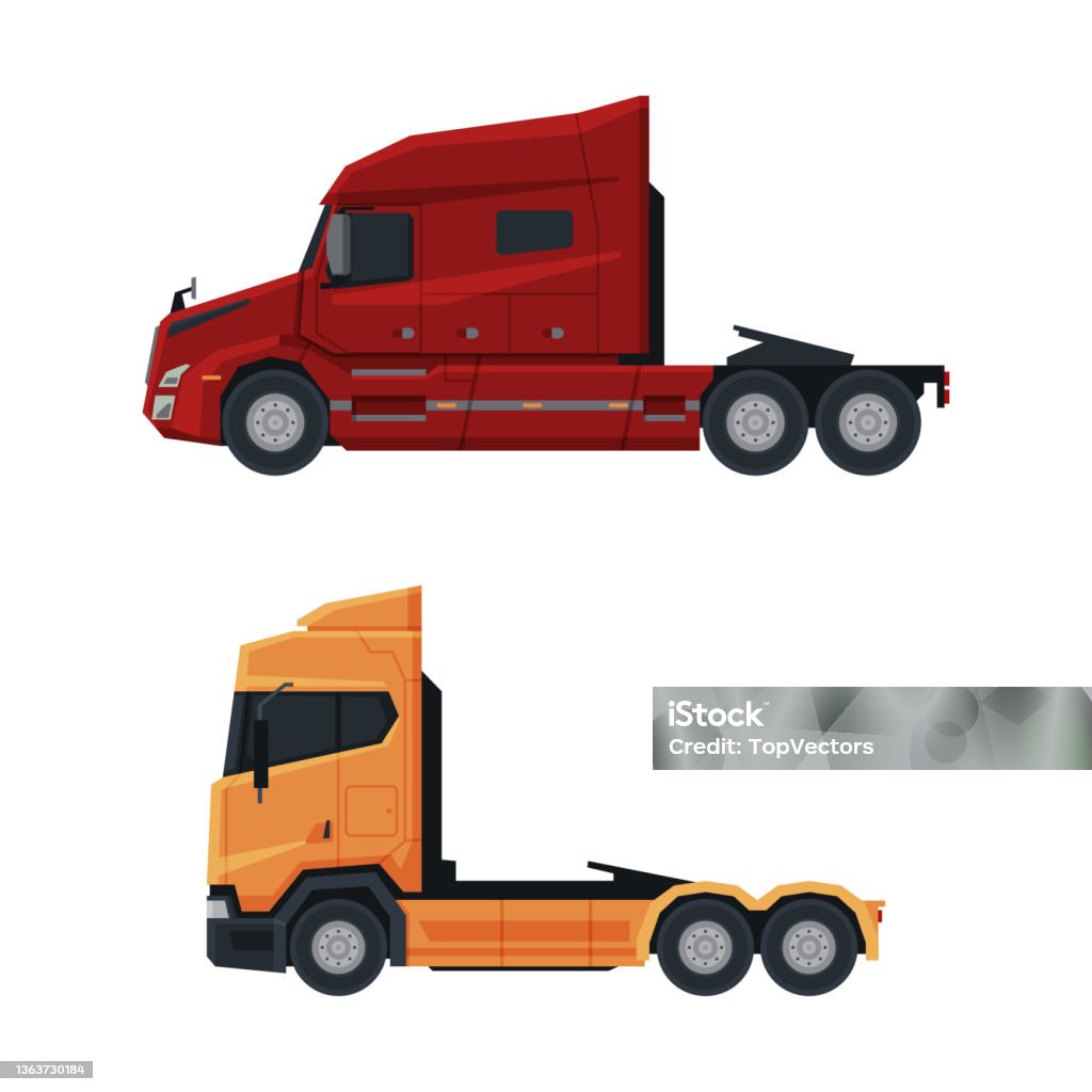 Towing Engine Tractor Unit As Heavyduty Towing Engine For Hauling Semitrailer Side ...