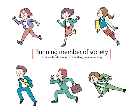 Image illustration of a running business person