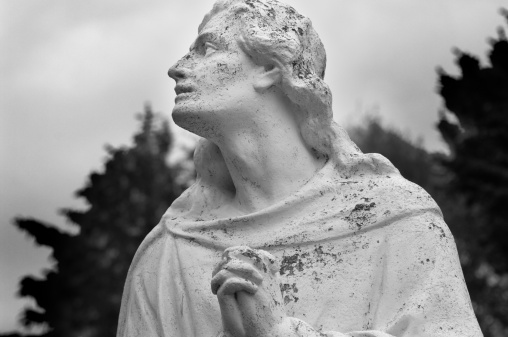 Old religious statue photographed in Ireland