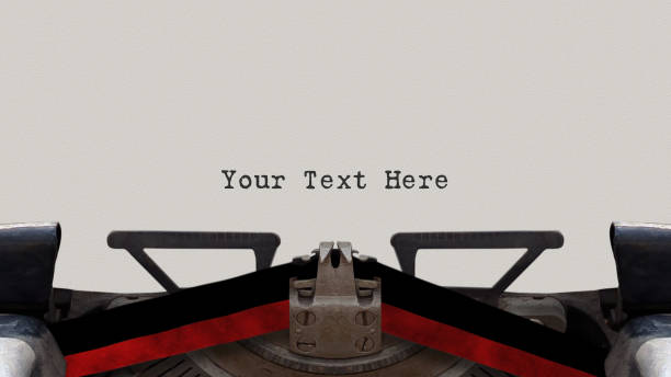 "Your Text Here" Text Written By Vintage Typewriter Typing concept with retro machine typewriter stock pictures, royalty-free photos & images