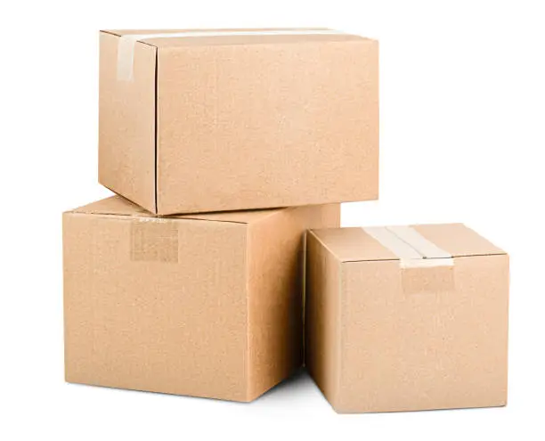 Photo of three cardboard boxes