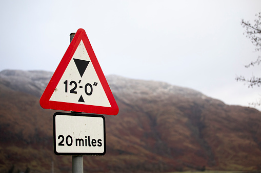 Warning sign in the Highlands of Scotland