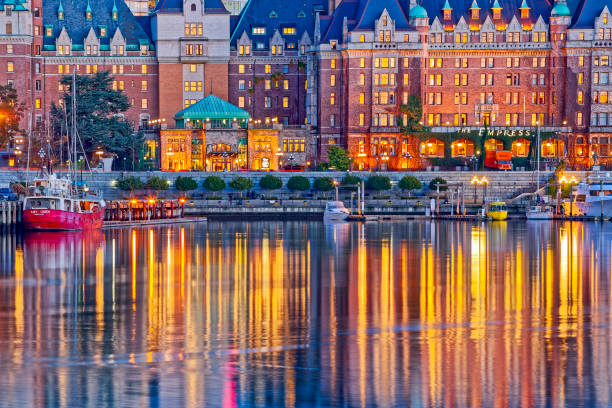 victoria, vancouver island - empress hotel imagens e fotografias de stock