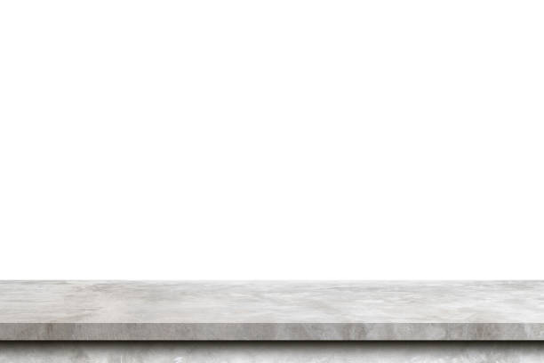 istock Empty cement table on isolated white background with copy space and display montage for product. 1363738428