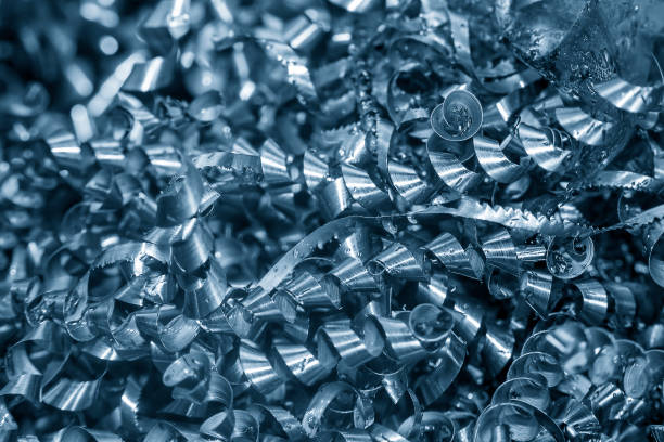 istock Close-up scene of  materials scrap from turning process. 1363739723