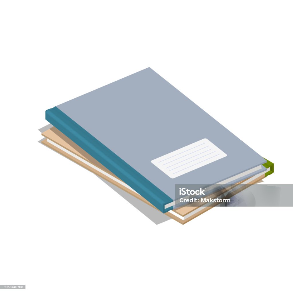Log Books Stack Stack Of Logbooks Archive Work Symbol Stock Illustration - Download ...