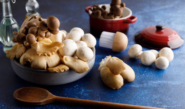 istock Assortment of edible mushrooms. 1363742396