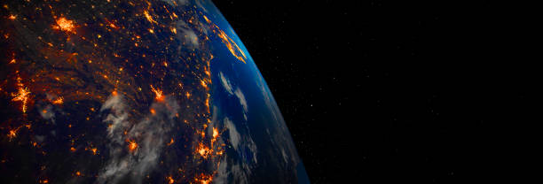 istock Communication technology for internet business. Global world network and telecommunication on earth cryptocurrency and blockchain 1363744710