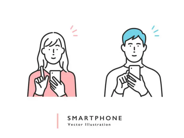 Vector illustration of use smartphone