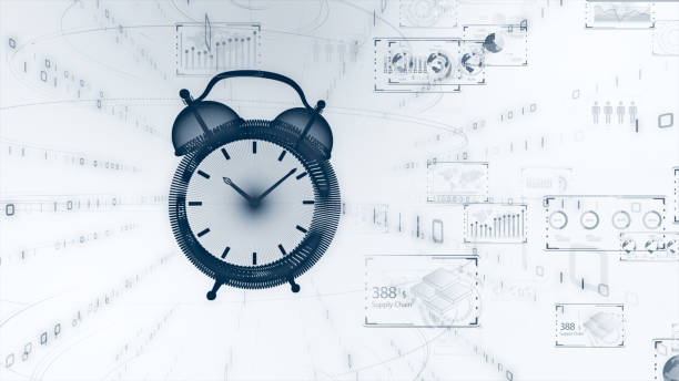 istock Time is money. 3D illustration. Image of improved efficiency by Digital transformation. 1363749317