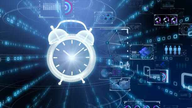 istock Time is money. 3D illustration. Image of improved efficiency by Digital transformation. 1363749322