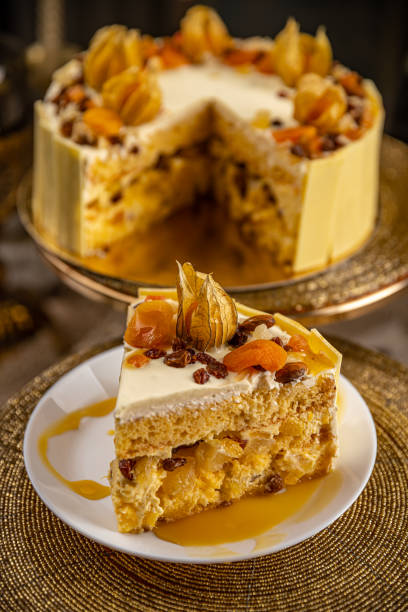 istock Portion of creamy orange cake 1363750212