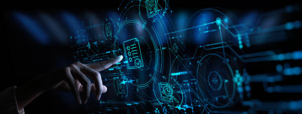istock Hand touch icon of Document Management Data System Business Internet Technology Concept. 1363751741