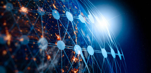 istock Communication technology for internet business. Global world network and telecommunication on earth cryptocurrency and blockchain and IoT 1363751801