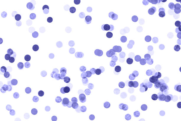 istock Festive very peri  confetti background. Flat lay style. 1363753360