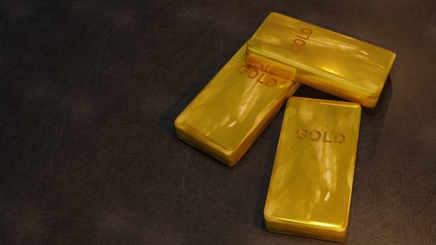 istock close up pure gold bar , 3D illustration rendering 1363755374
