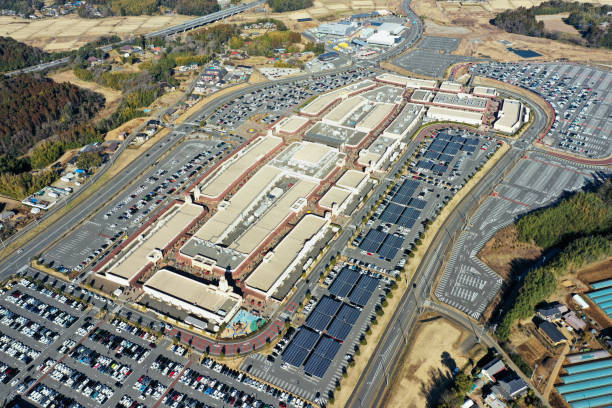 istock Aerial view of outlet mall 1363755539