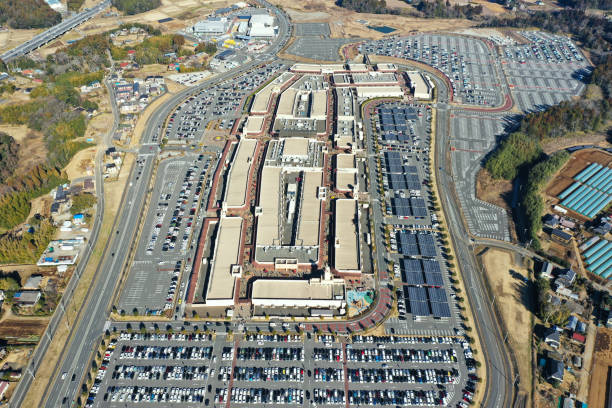 istock Aerial view of outlet mall 1363755546