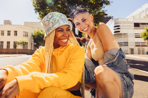 istock Best friends having fun outdoors 1363755725