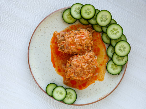 istock Lazy stuffed cabbage leaves with minced meat and rice in tomato sauce 1363756779