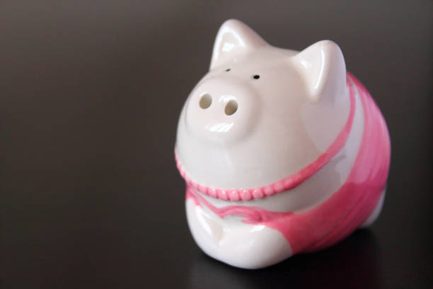istock Porcelain pink pig. Close-up. Background. Texture. 1363758002