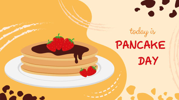 pancake tag banner vorlage illustration vektor - shrove tuesday stock-grafiken, -clipart, -cartoons und -symbole
