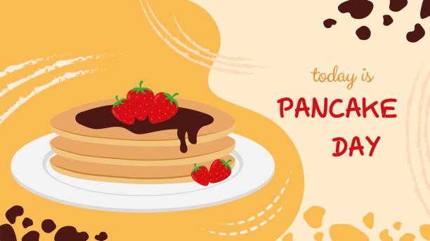 pancake day banner template illustration vector - 懺悔星期二 幅插畫檔、美工圖案、卡通及圖標