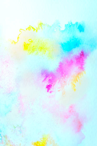 istock Light colorful watercolor stains. Abstract painted background on white paper 1363760110