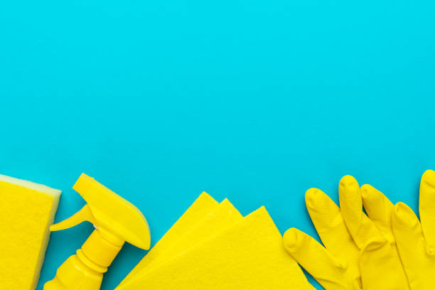 istock flat lay image of yellow cleaning products with copy space 1363760340
